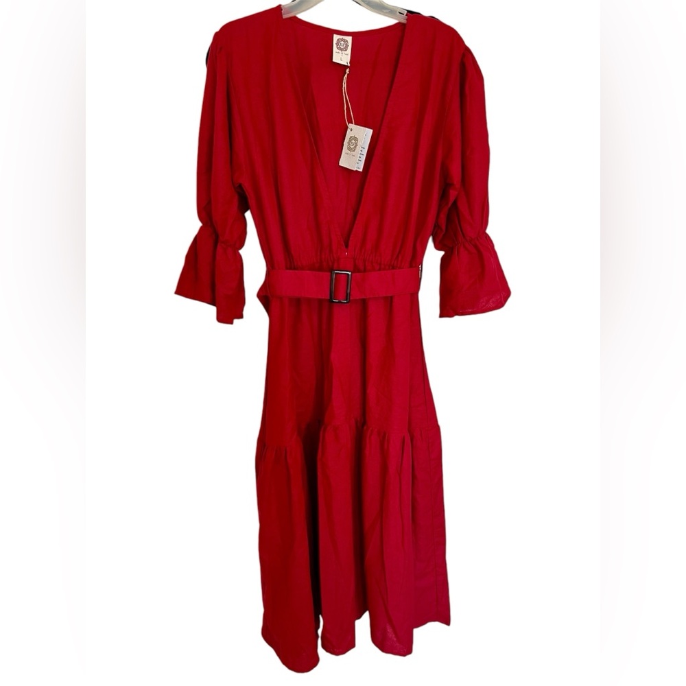 ⚡️NWT Red Peony Midi Dress by Elf
Handmade Size Large